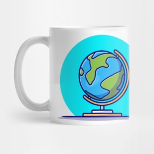 Globe Cartoon Vector Icon Illustration Mug